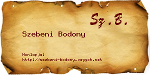 Szebeni Bodony névjegykártya